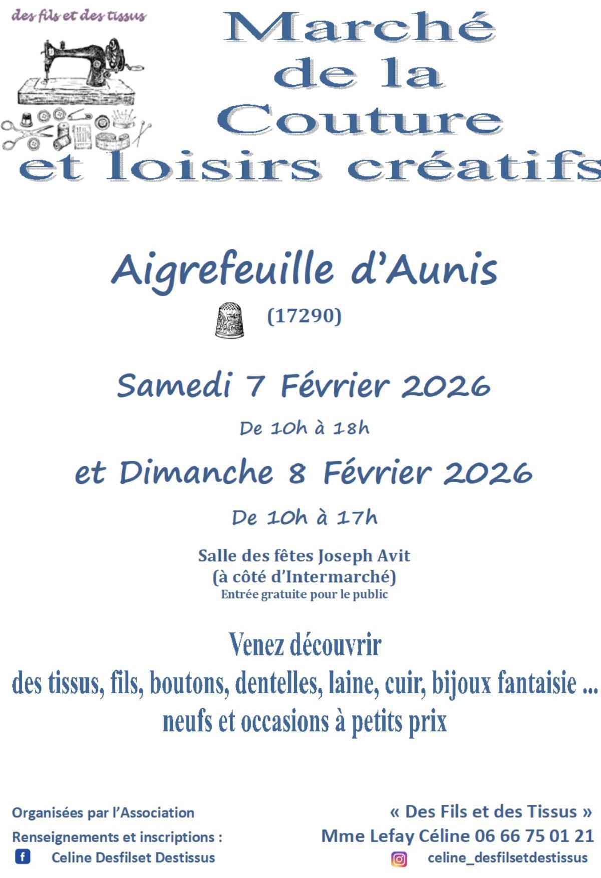 Marché de la Couture et Loisirs Créatifs à Aigrefeuille-d'Aunis