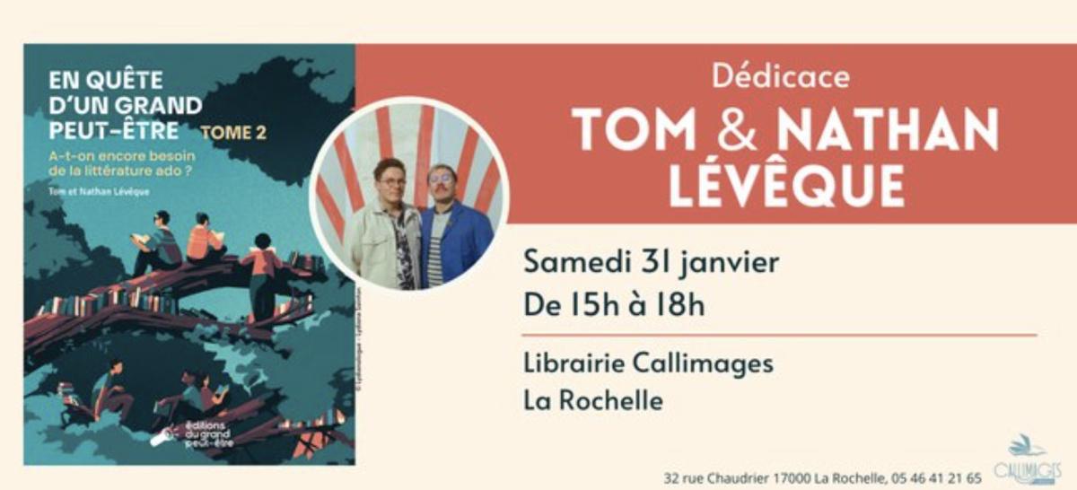 Dédicace de Tom et Nathan Lévêque à la Librairie Callimages Dédicace de Tom et Nathan Lévêque à la Librairie Callimages