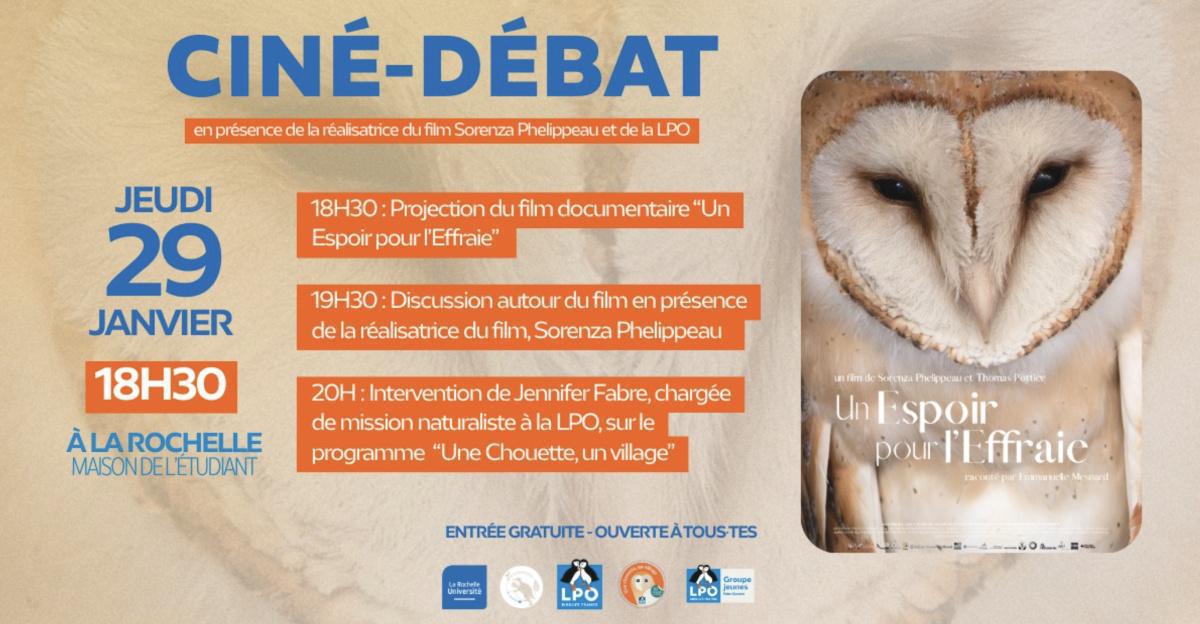 CINÉ-DÉBAT : Un Espoir pour l'Effraie à la Maison de l'Étudiant