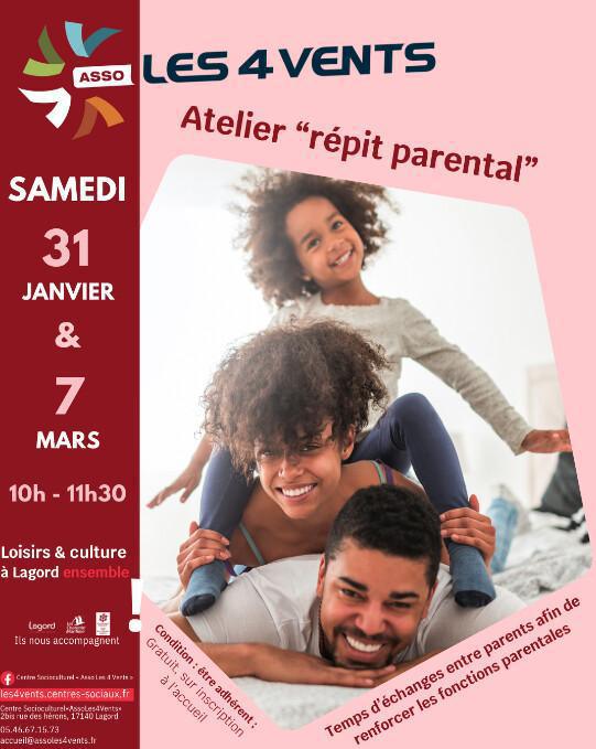 Atelier "Répit parental" au Centre Socioculturel "Asso les 4 Vents"