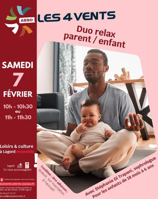 Duo relax parent / enfant au Centre Socioculturel "Asso les 4 Vents"