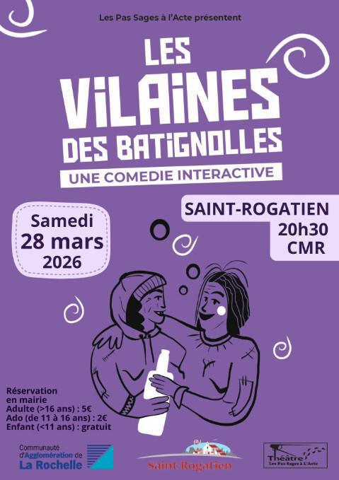 Théâtre "Les vilaines des Batignolles" au Centre Municipal de Rencontres Théâtre "Les vilaines des Batignolles" au Centre Municipal de Rencontres