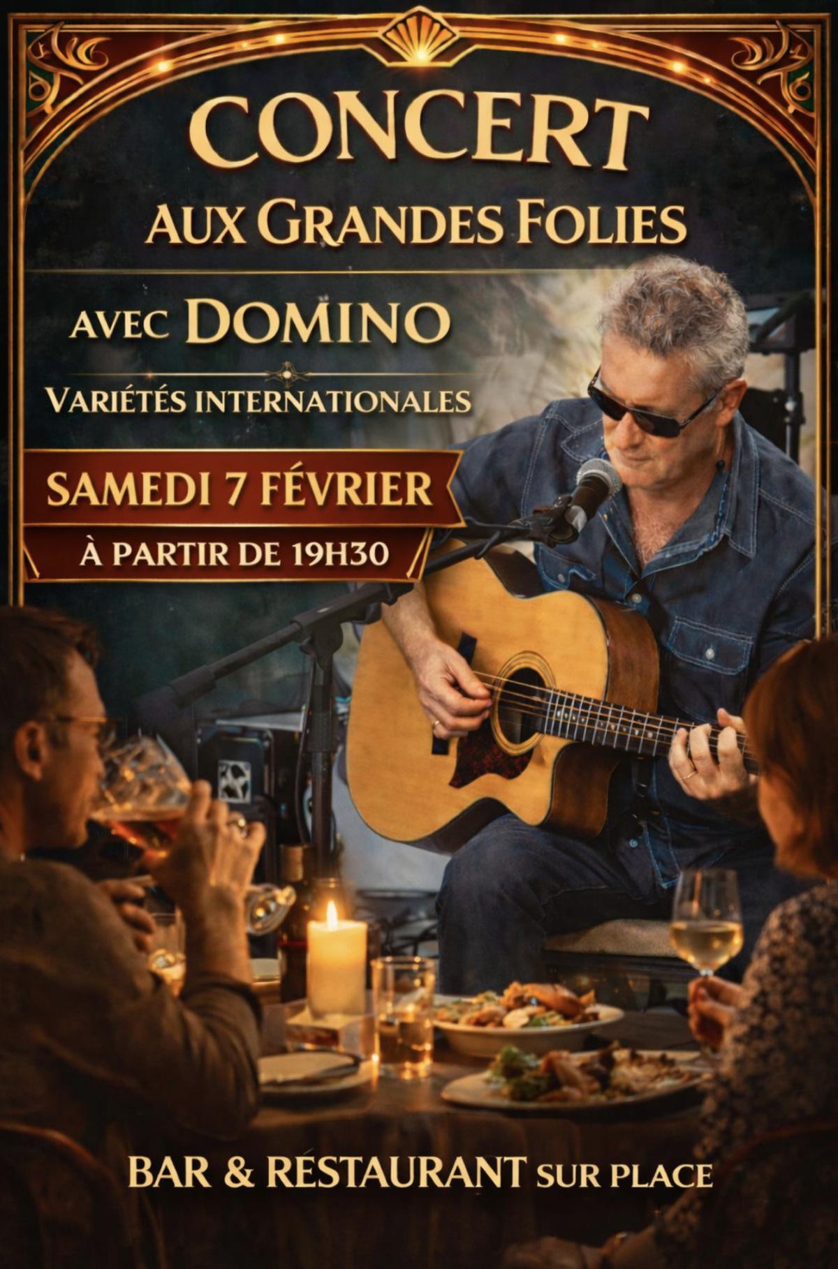 Concert avec DOMINO musique anglo saxonne aux Grandes Folies Concert avec DOMINO musique anglo saxonne aux Grandes Folies