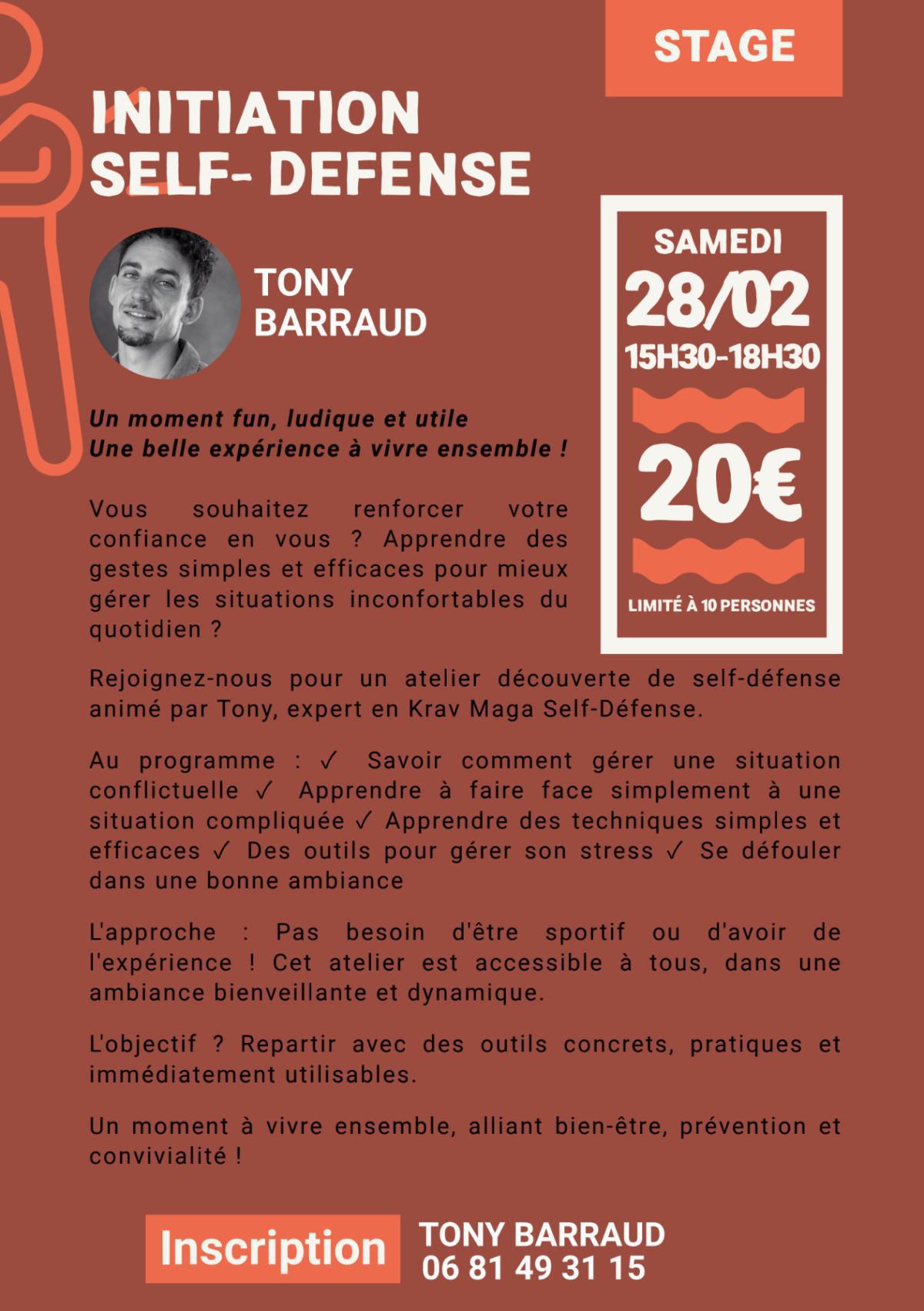 Stage Initiation Self-Défense à Épicerie Léopold Stage Initiation Self-Défense à Épicerie Léopold