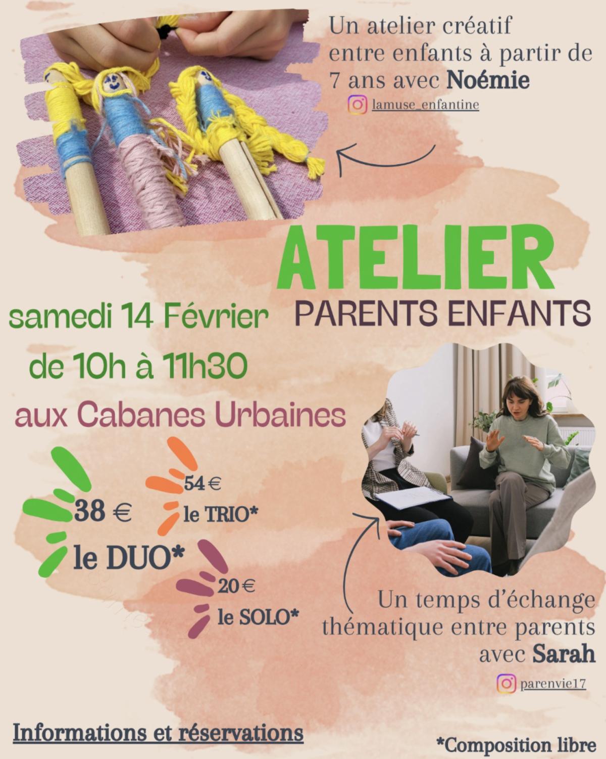 Atelier Parents-Enfants - Le sommeil aux Cabanes Urbaines