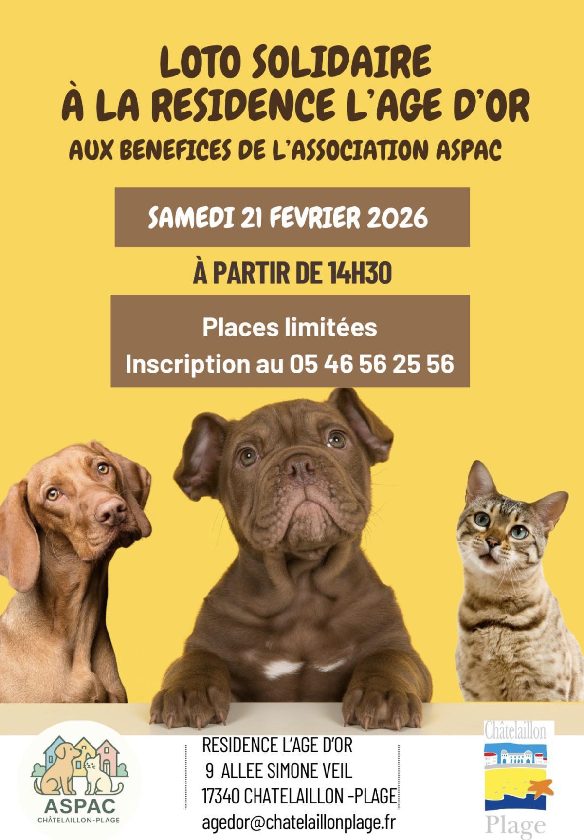 Loto solidaire au profit de l'ASPAC à la Résidence L'Age d'Or Loto solidaire au profit de l'ASPAC à la Résidence L'Age d'Or