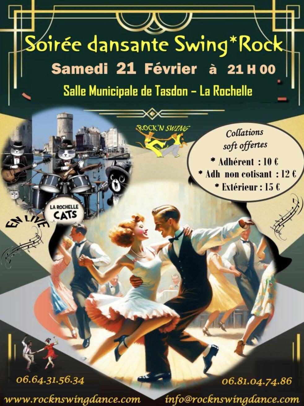 Soirée Swing & Rock ! "La Rochelle Cats" à la Salle Municipale de Tasdon