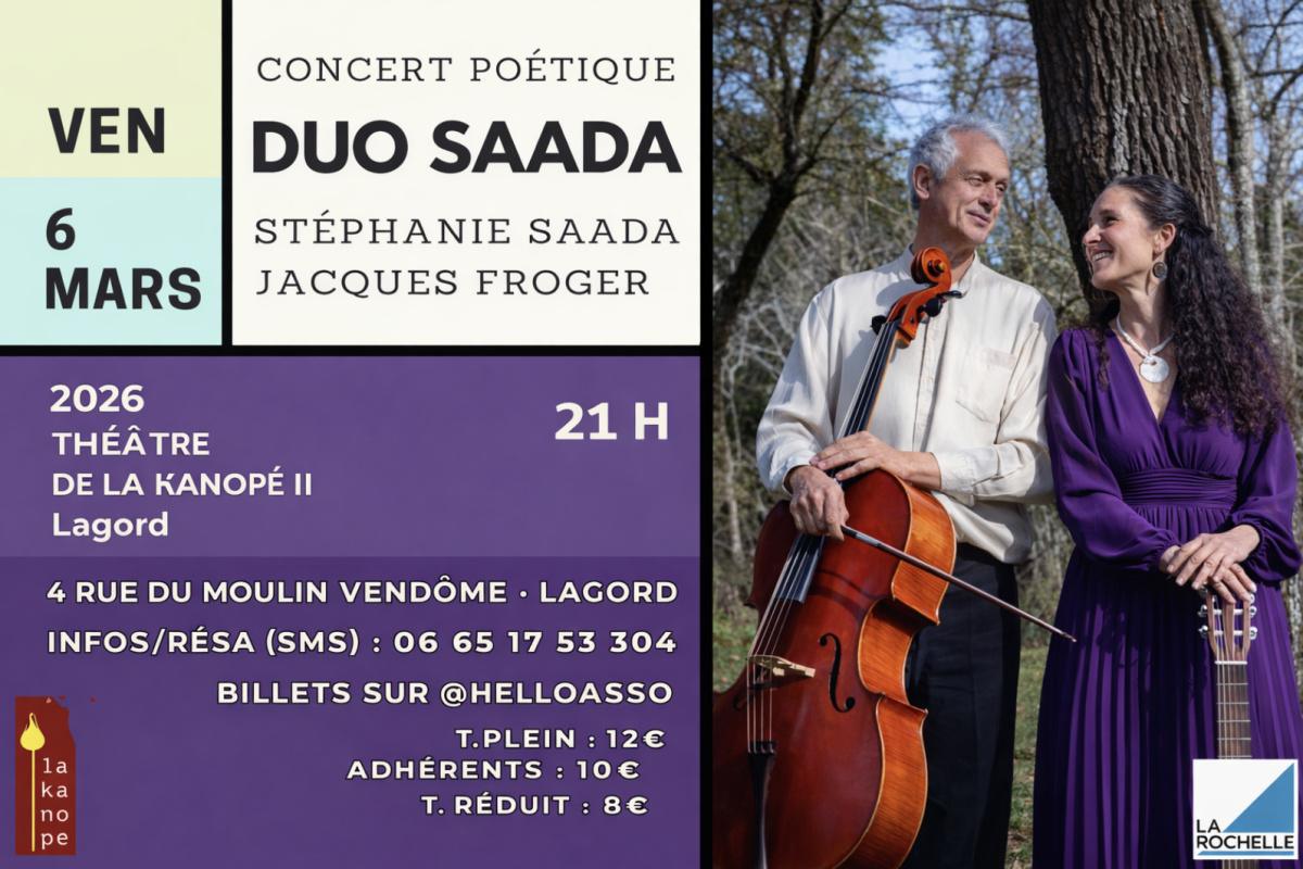 Concert Poétique – DUO SAADA au Théâtre de la Kanopé II Concert Poétique – DUO SAADA au Théâtre de la Kanopé II
