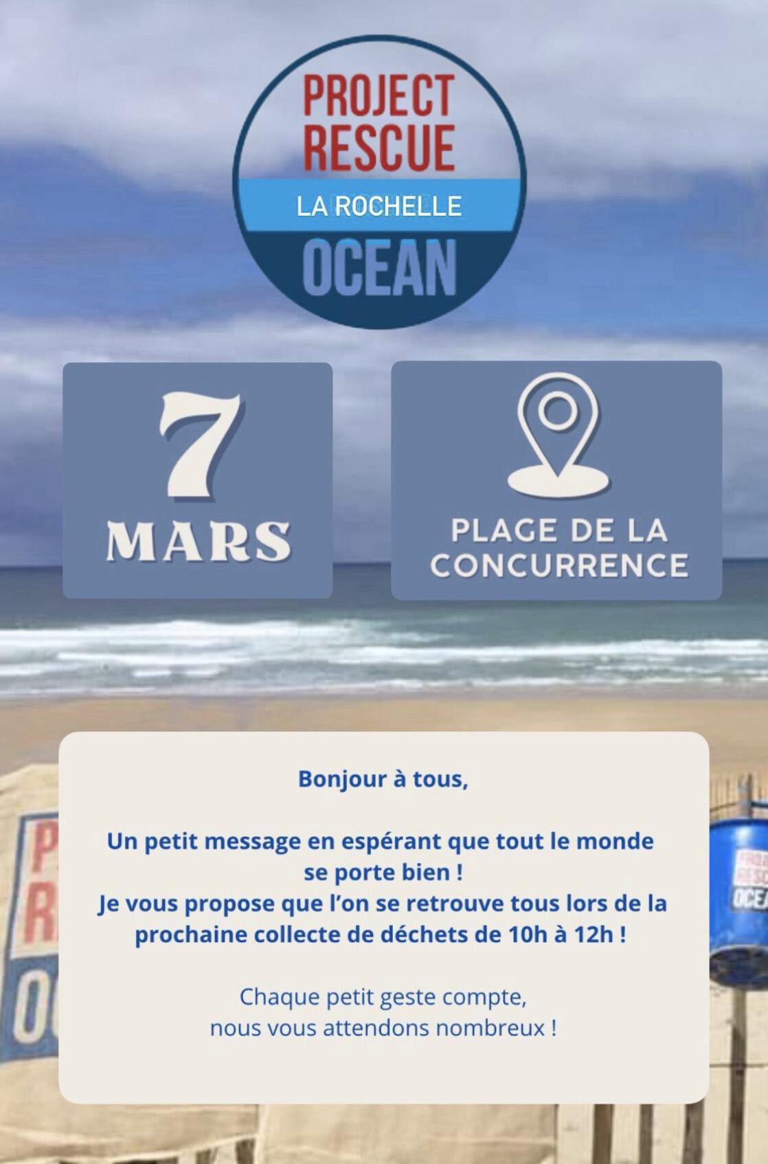 Collecte de déchets à la Plage de la Concurrence