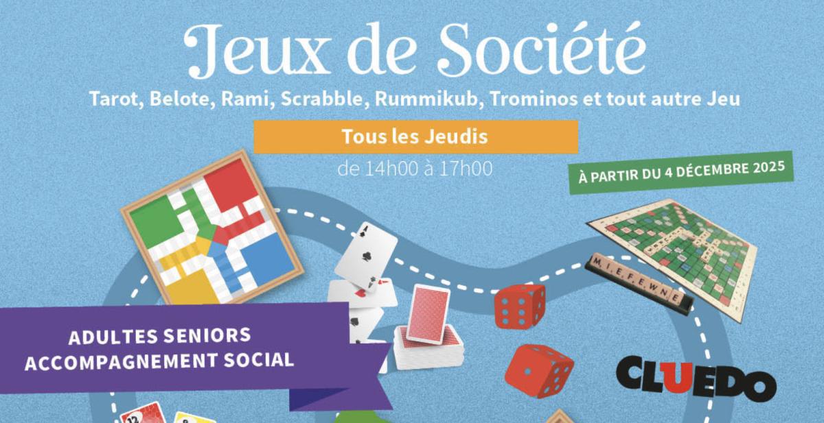 Atelier Jeux de Société au Centre Social & Culturel Vent des Îles