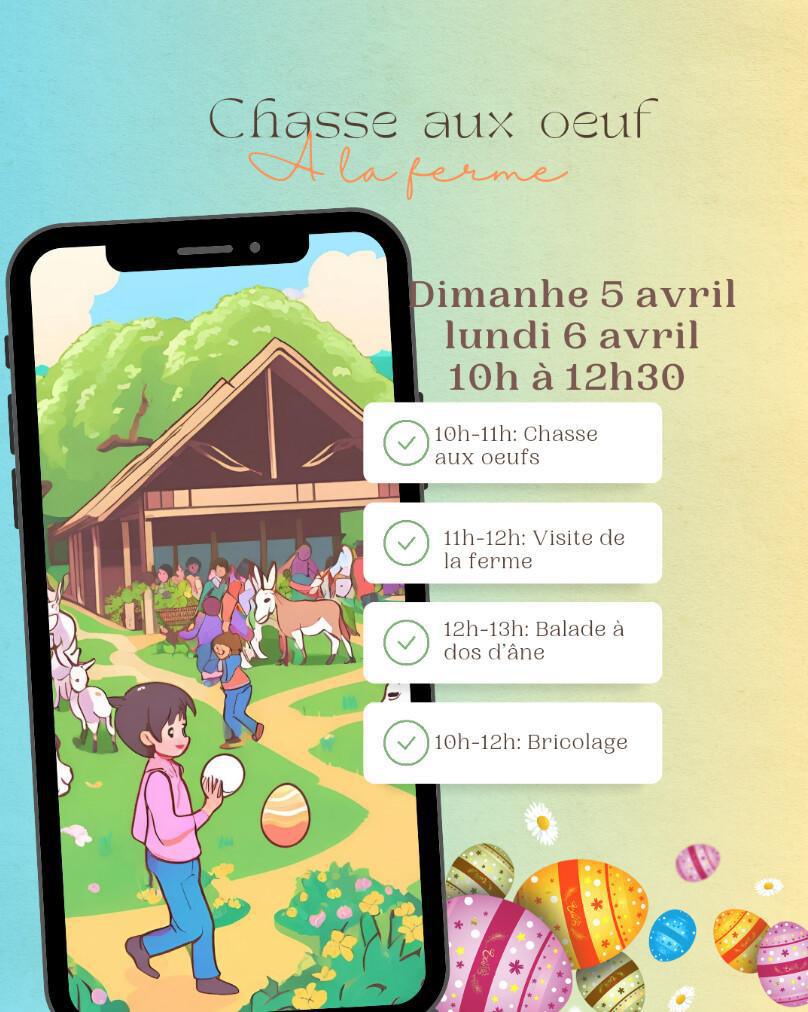 Chasse aux œufs à la Ferme : Asinerie des Varennes