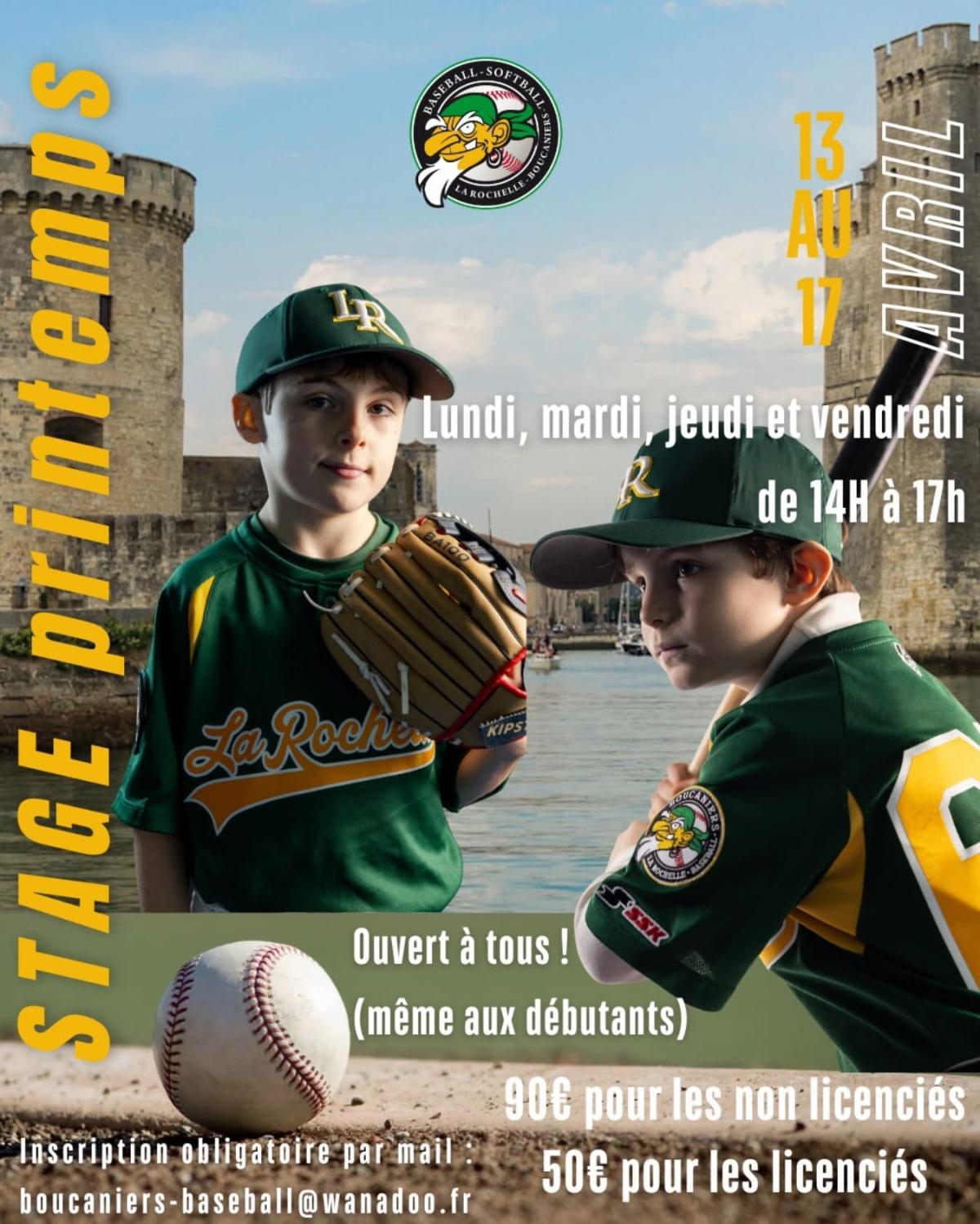 Stage Baseball Printemps 2026 : Les Boucaniers