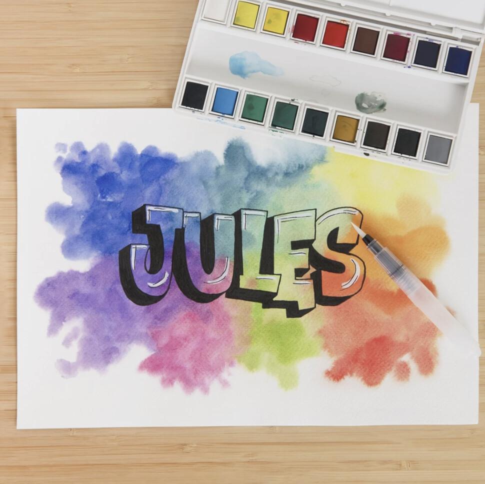 Atelier Mini Junior – Prénom graff à l'aquarelle à Cultura Puilboreau