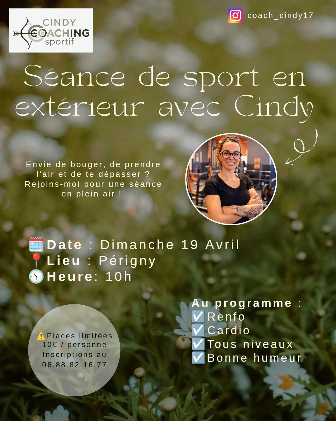 Séance de sport en extérieur avec Cindy Séance de sport en extérieur avec Cindy