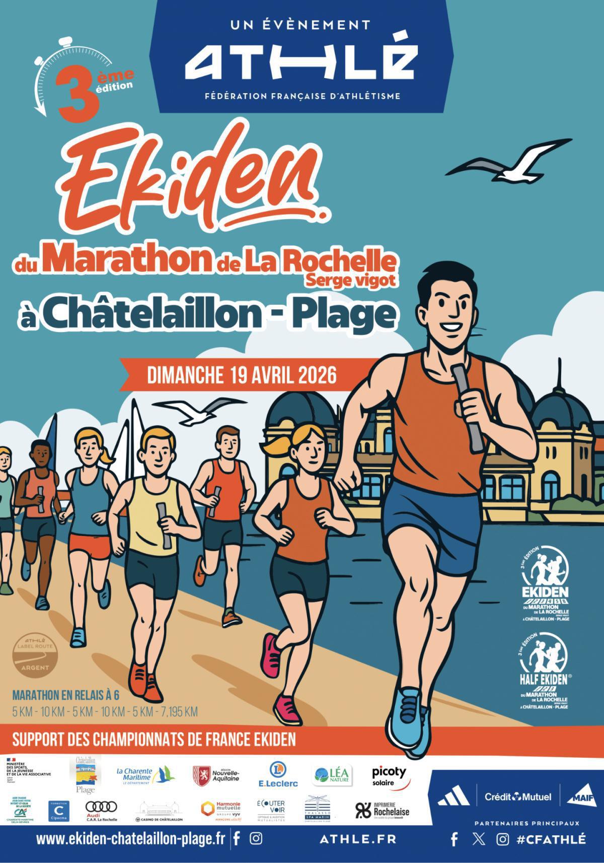 3ème Ekiden du Marathon de La Rochelle à Châtelailon-Plage