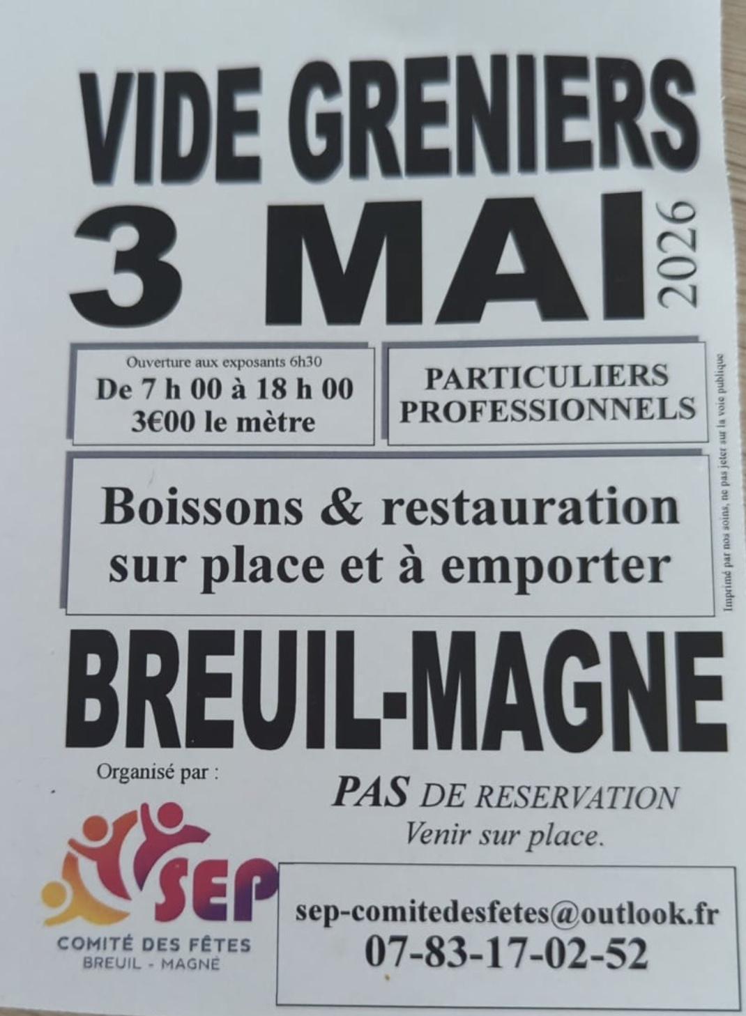 Vide-grenier annuel à Breuil-Magné Vide-grenier annuel à Breuil-Magné