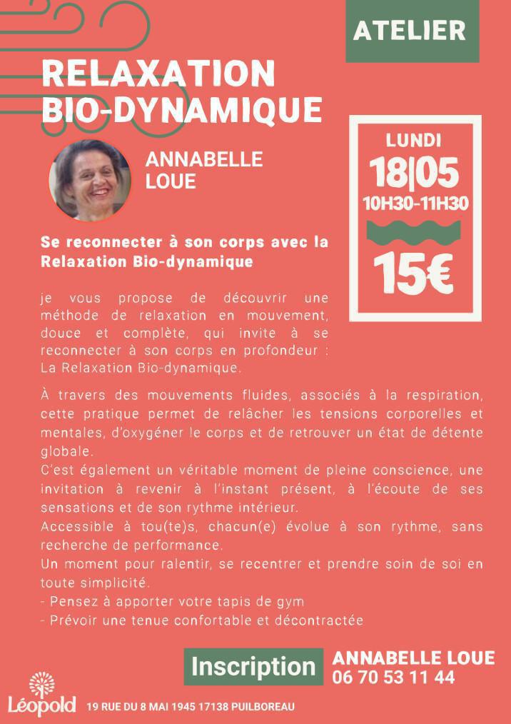 ⭐️ Atelier : Relaxation Bio-dynamique avec Annabelle Loue