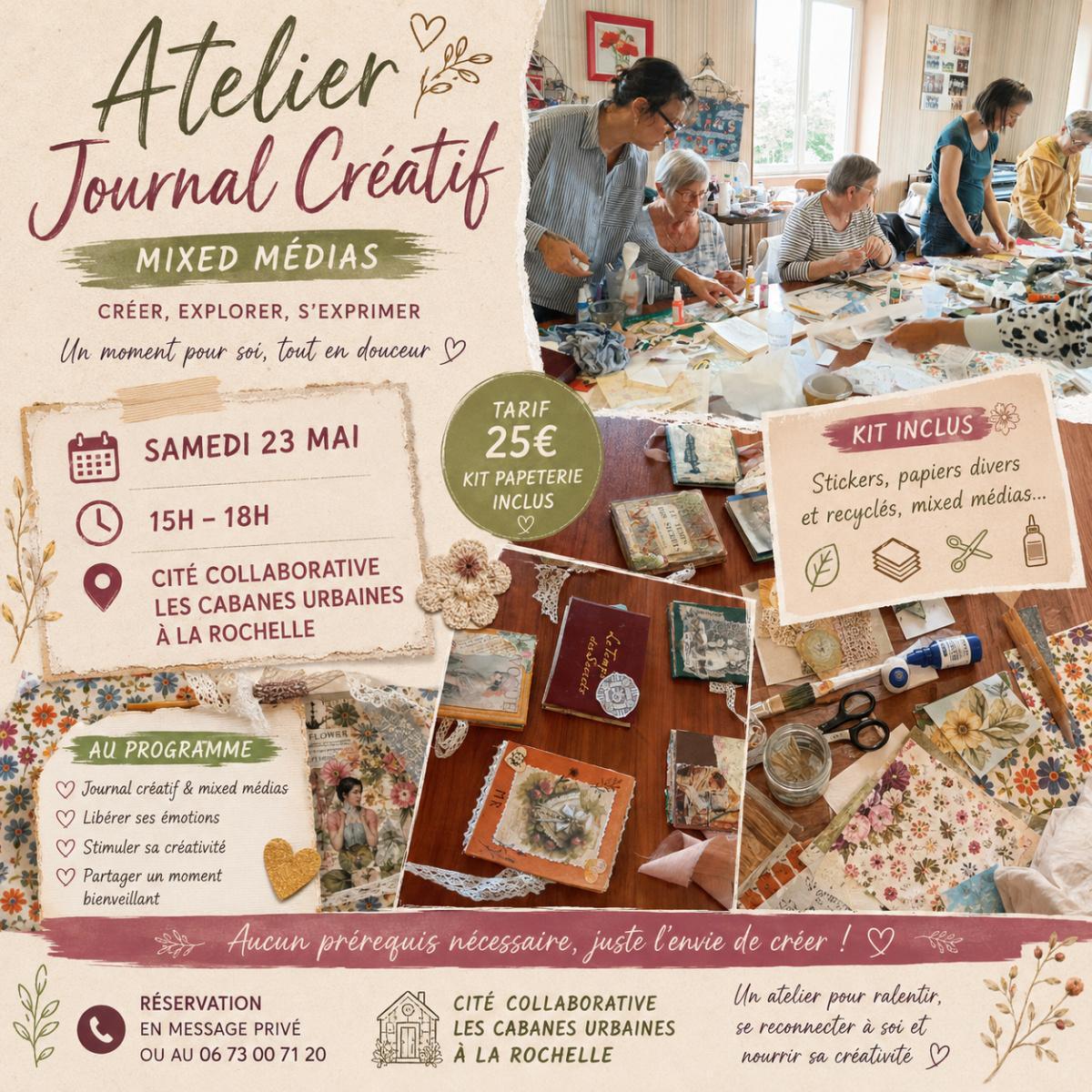 ⭐️ Atelier Journal Créatif & Junk Journal – Mixed Médias