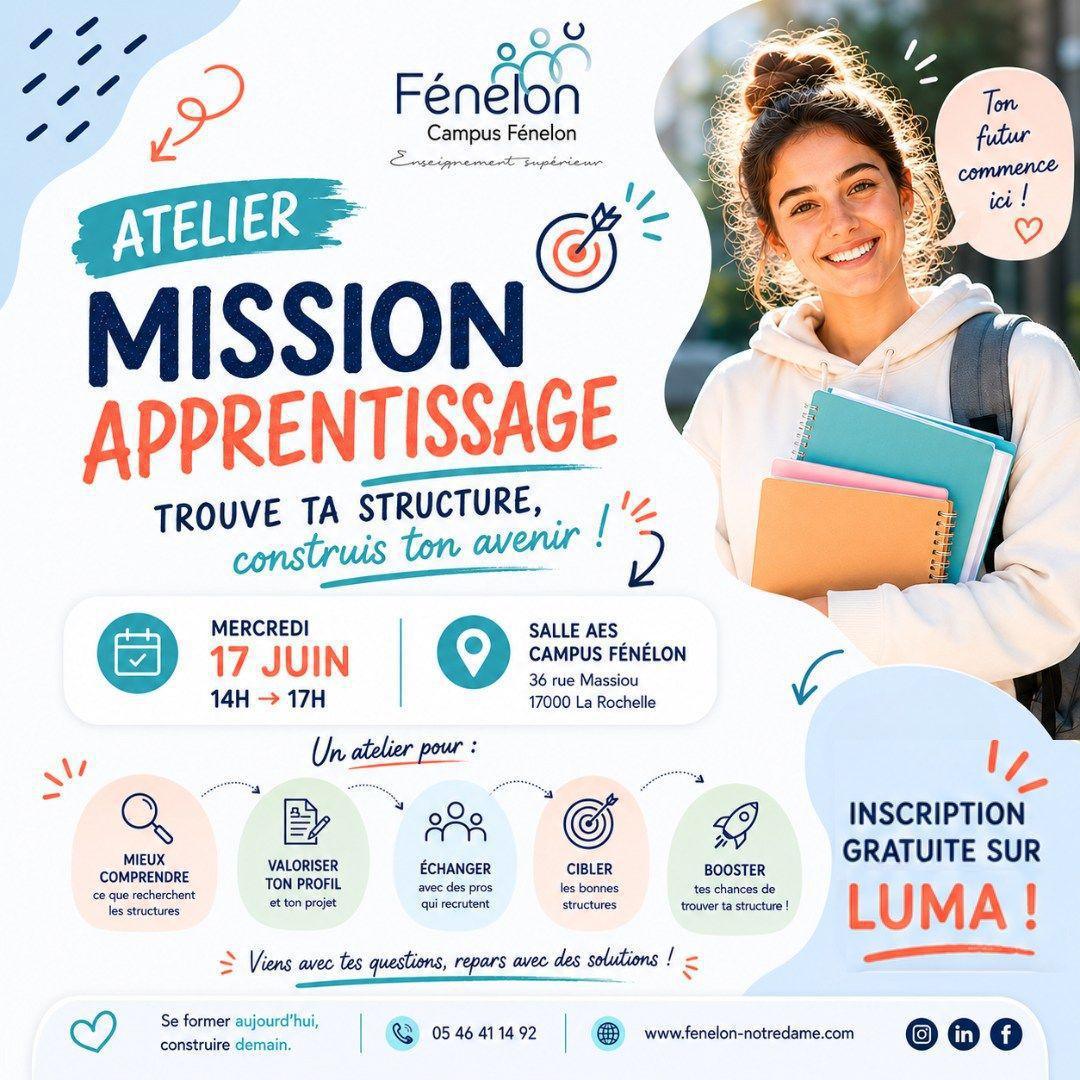 Atelier Mission Apprentissage au Campus Fénelon La Rochelle Atelier Mission Apprentissage au Campus Fénelon La Rochelle