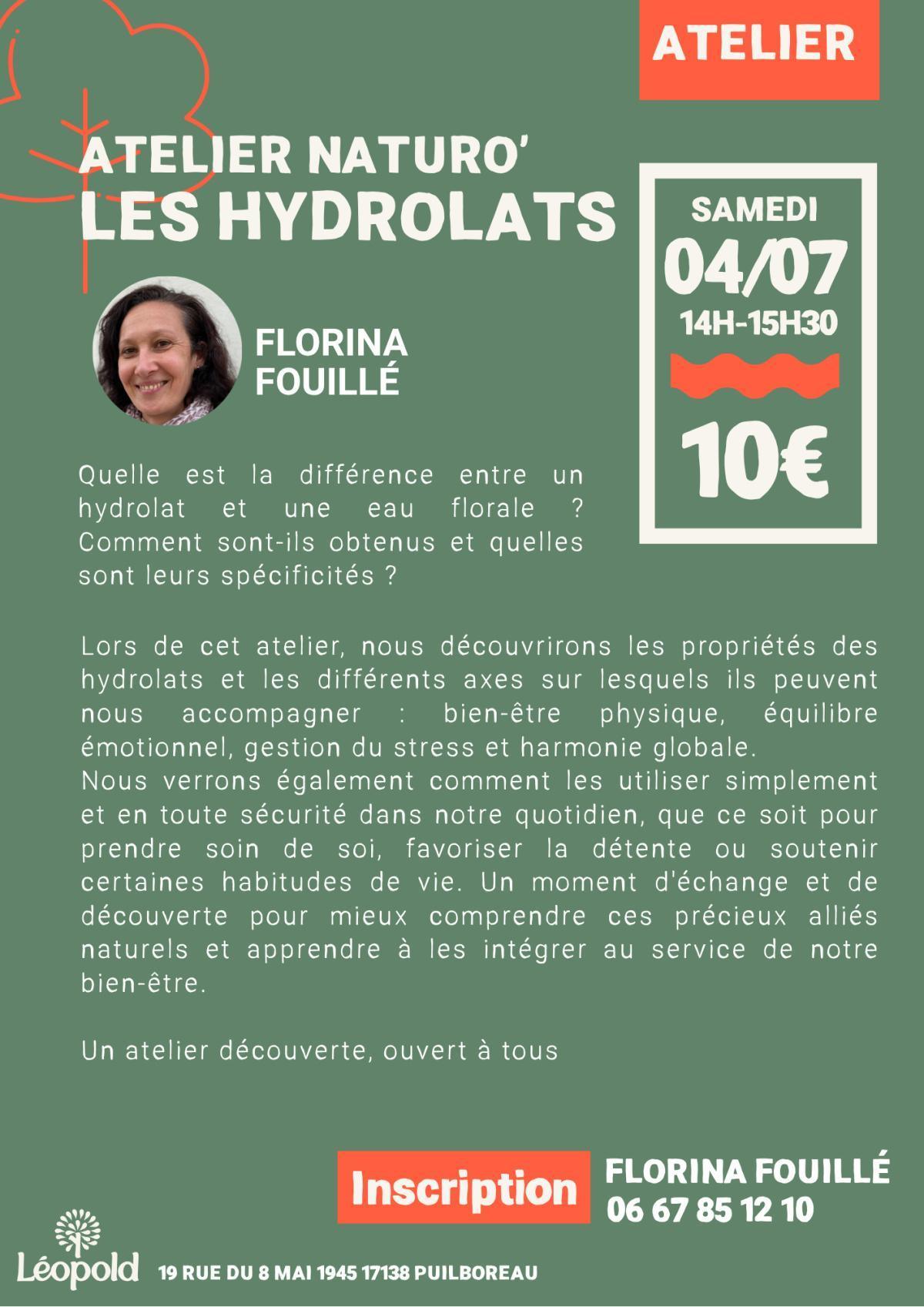 ⭐️ Atelier Naturo' : Les Hydrolats — Léopold Puilboreau