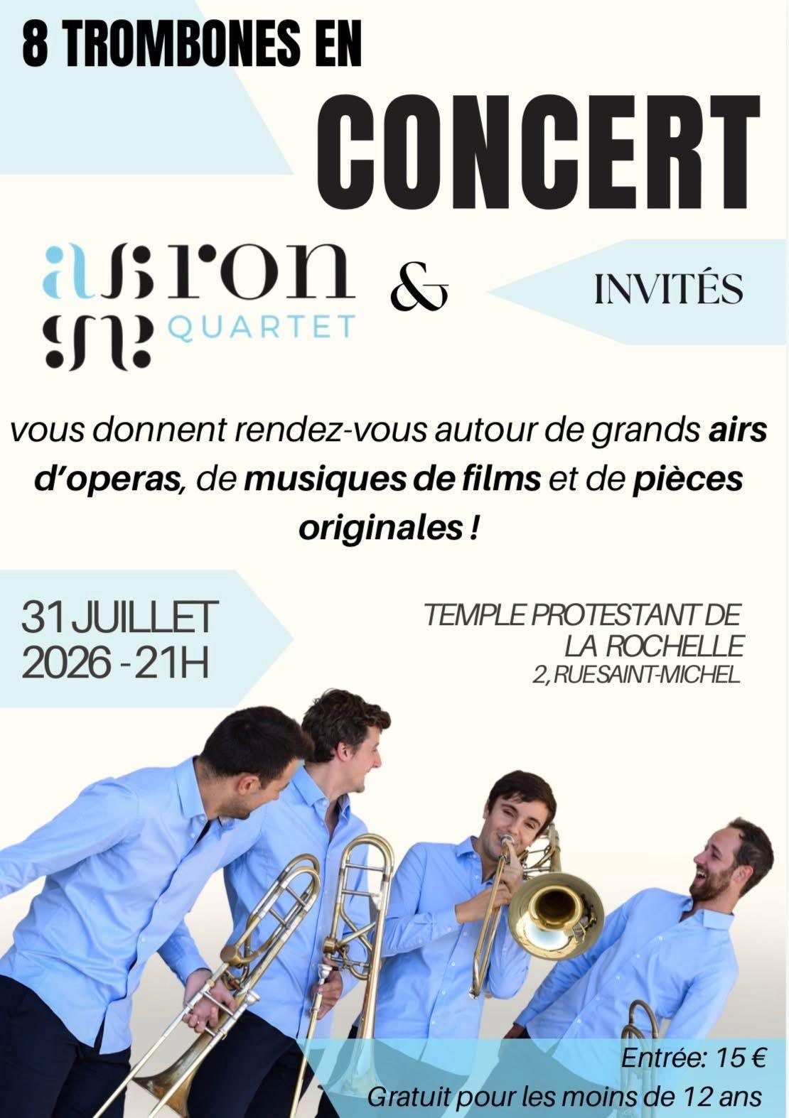 Concert de l'Aaron Quartet au Temple protestant de La Rochelle Concert de l'Aaron Quartet au Temple protestant de La Rochelle
