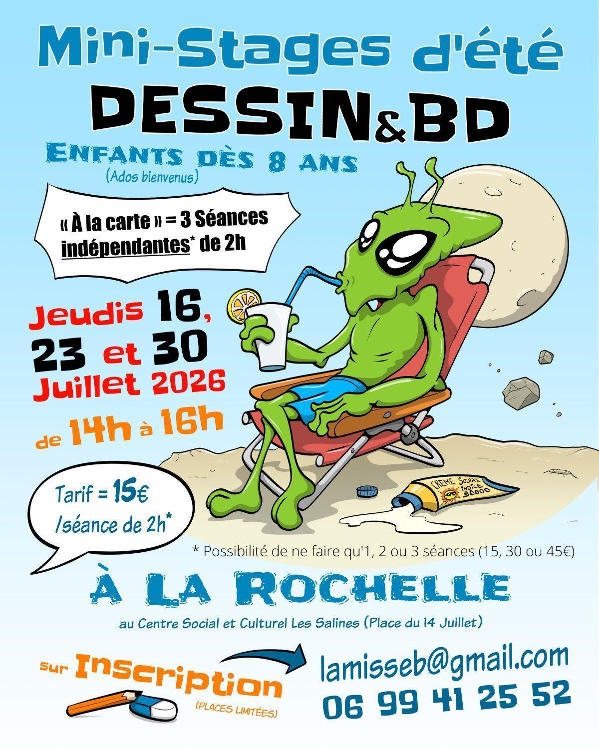 Mini-Stages Dessin & BD au Centre Social et Culturel Les Salines