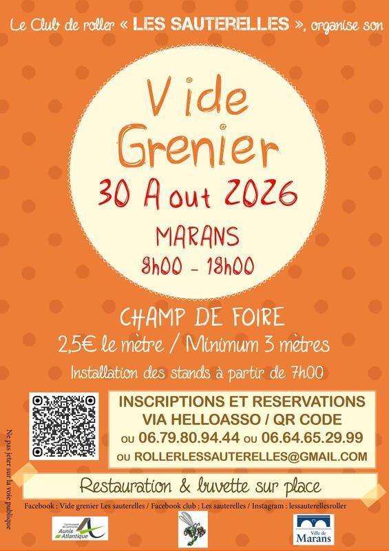 Vide-grenier du club de roller Les Sauterelles a Marans