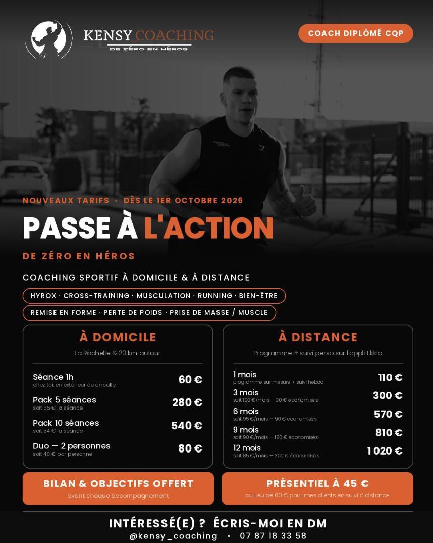 Kensy Coaching : le coach sportif à domicile et à distance débarque à La Rochelle Kensy Coaching : le coach sportif à domicile et à distance débarque à La Rochelle