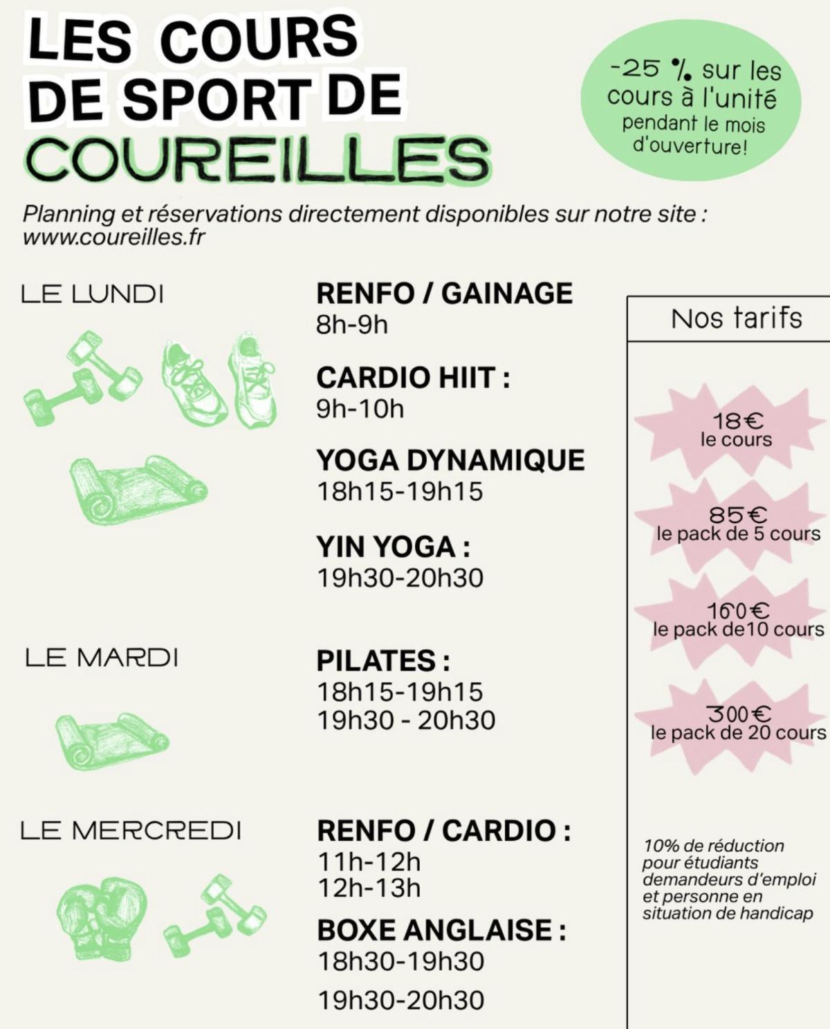 Cours de sport à Coureilles : yoga, Pilates, boxe et renfo à La Rochelle
