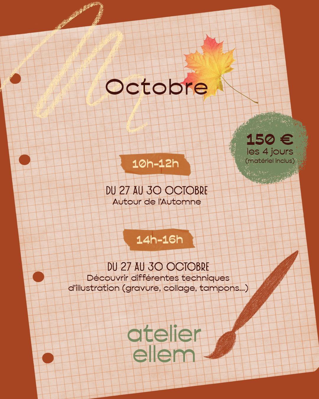 ⭐ Stages d'automne pour enfants à l'Atelier Ellem ⭐ Stages d'automne pour enfants à l'Atelier Ellem
