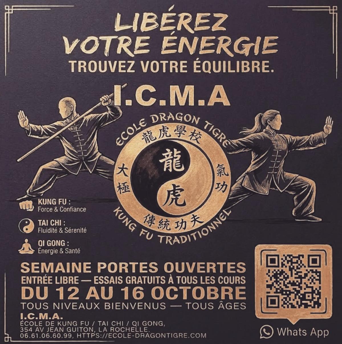 Portes ouvertes à l'École Dragon Tigre : kung-fu, tai-chi et qi gong à essayer gratuitement à La Rochelle
