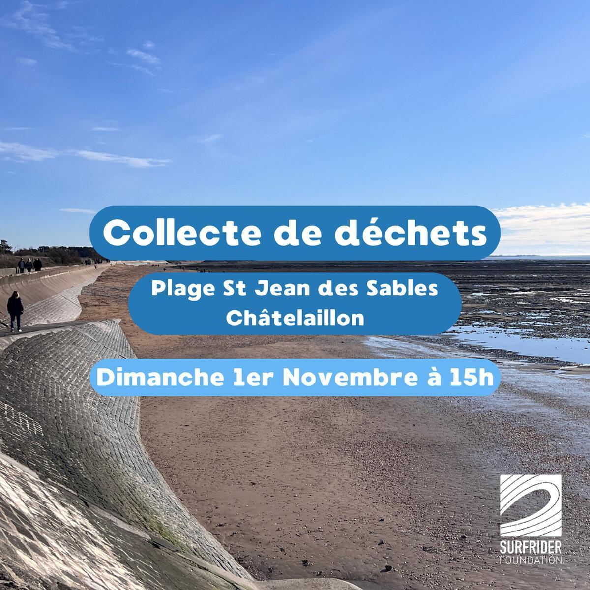 Collecte de déchets avec Surfrider à la plage de Saint-Jean-des-Sables Collecte de déchets avec Surfrider à la plage de Saint-Jean-des-Sables