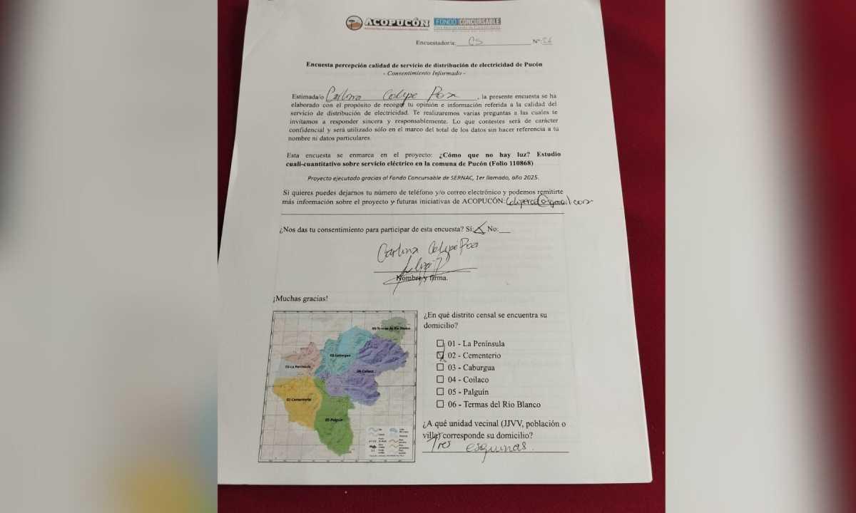 Avanza exitosamente encuesta sobre calidad del servicio eléctrico en Pucón