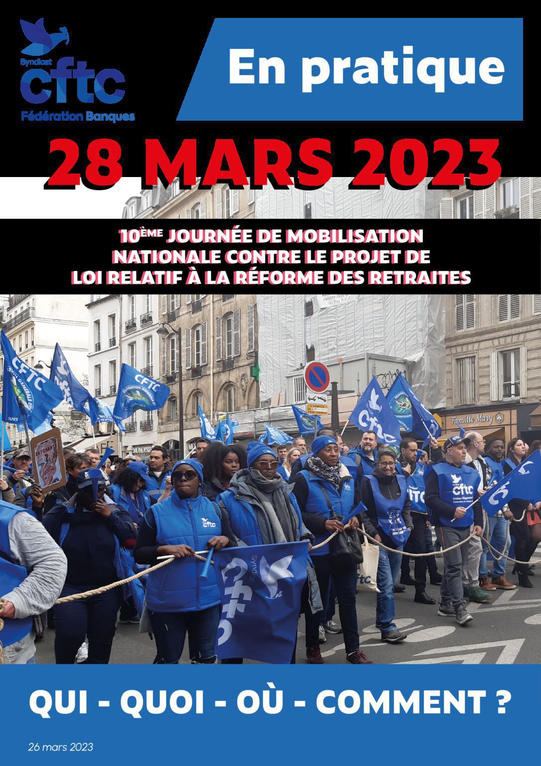 Guide pratique de la mobilisation du 28 mars – Fédération CFTC Banques Guide pratique de la mobilisation du 28 mars – Fédération CFTC Banques