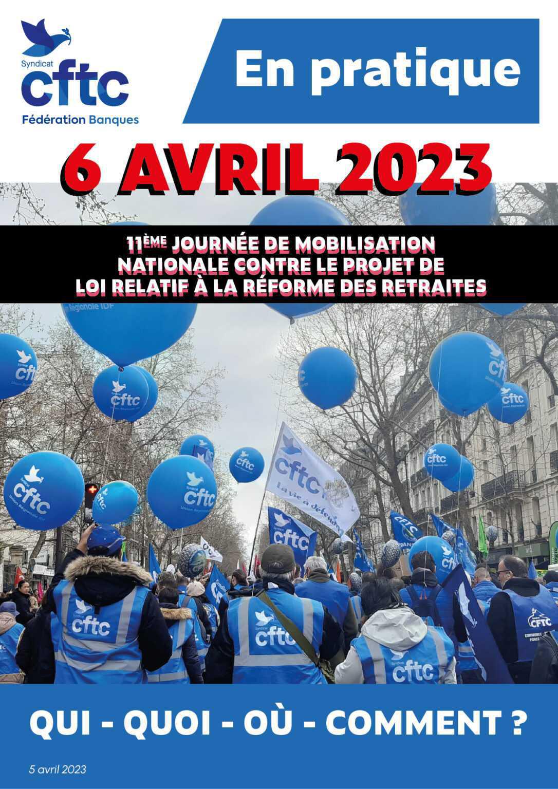 Guide pratique de la mobilisation du 6 avril – Fédération CFTC Banques Guide pratique de la mobilisation du 6 avril – Fédération CFTC Banques