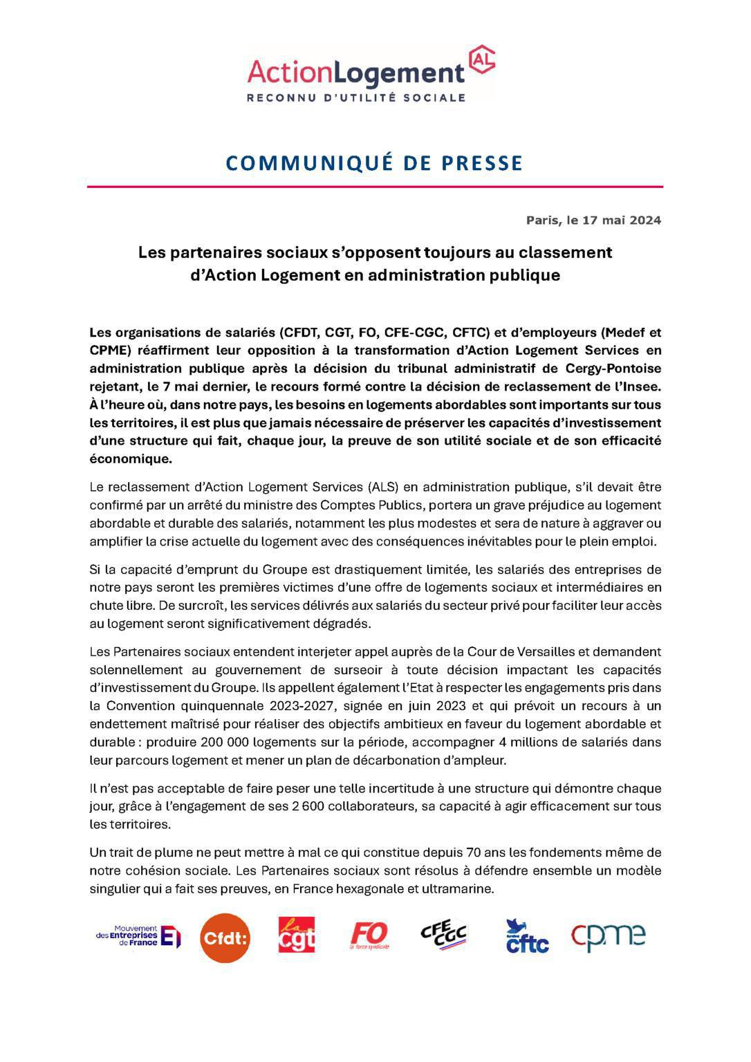 NON à la transformation d’Action Logement en Administration Publique