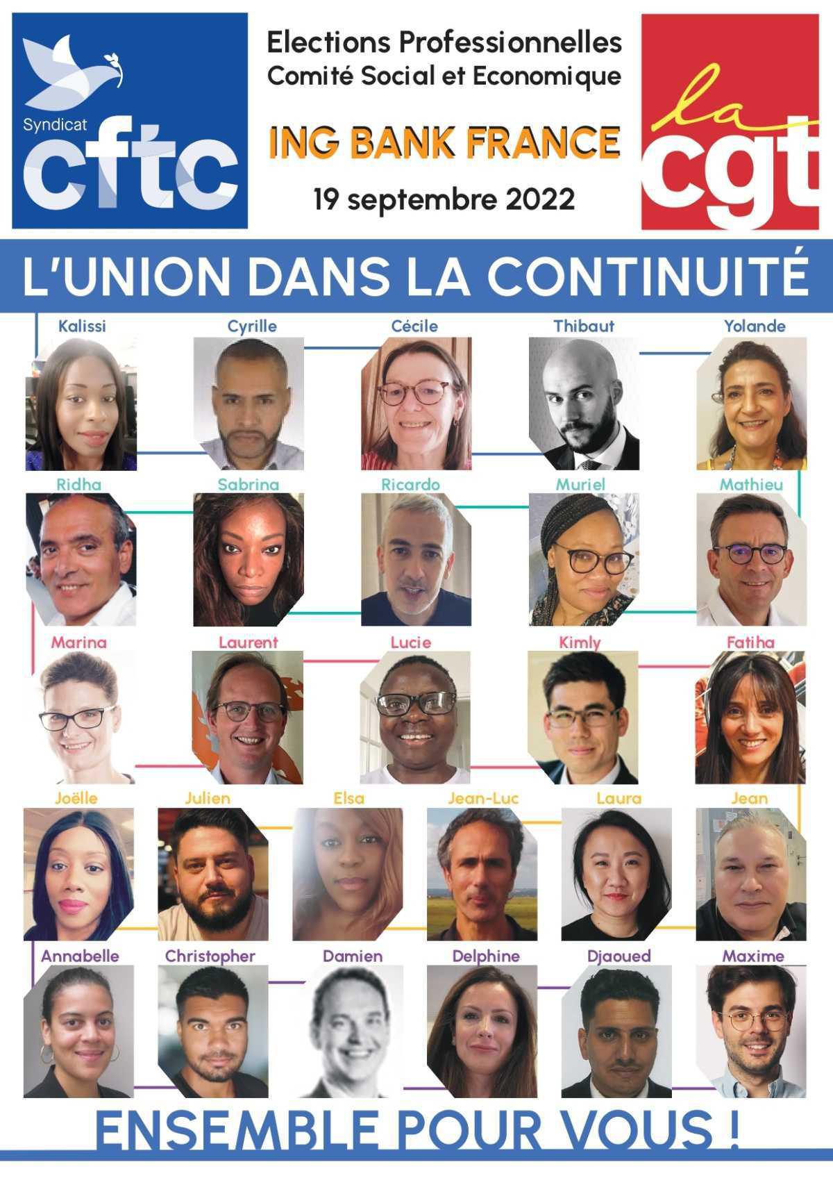 Candidats liste commune / ING