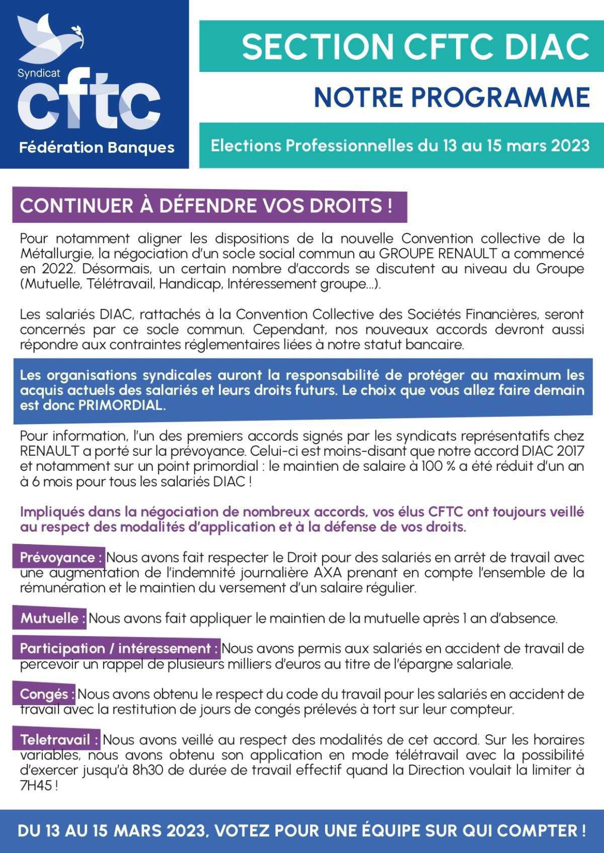 Programme élections pro / DIAC