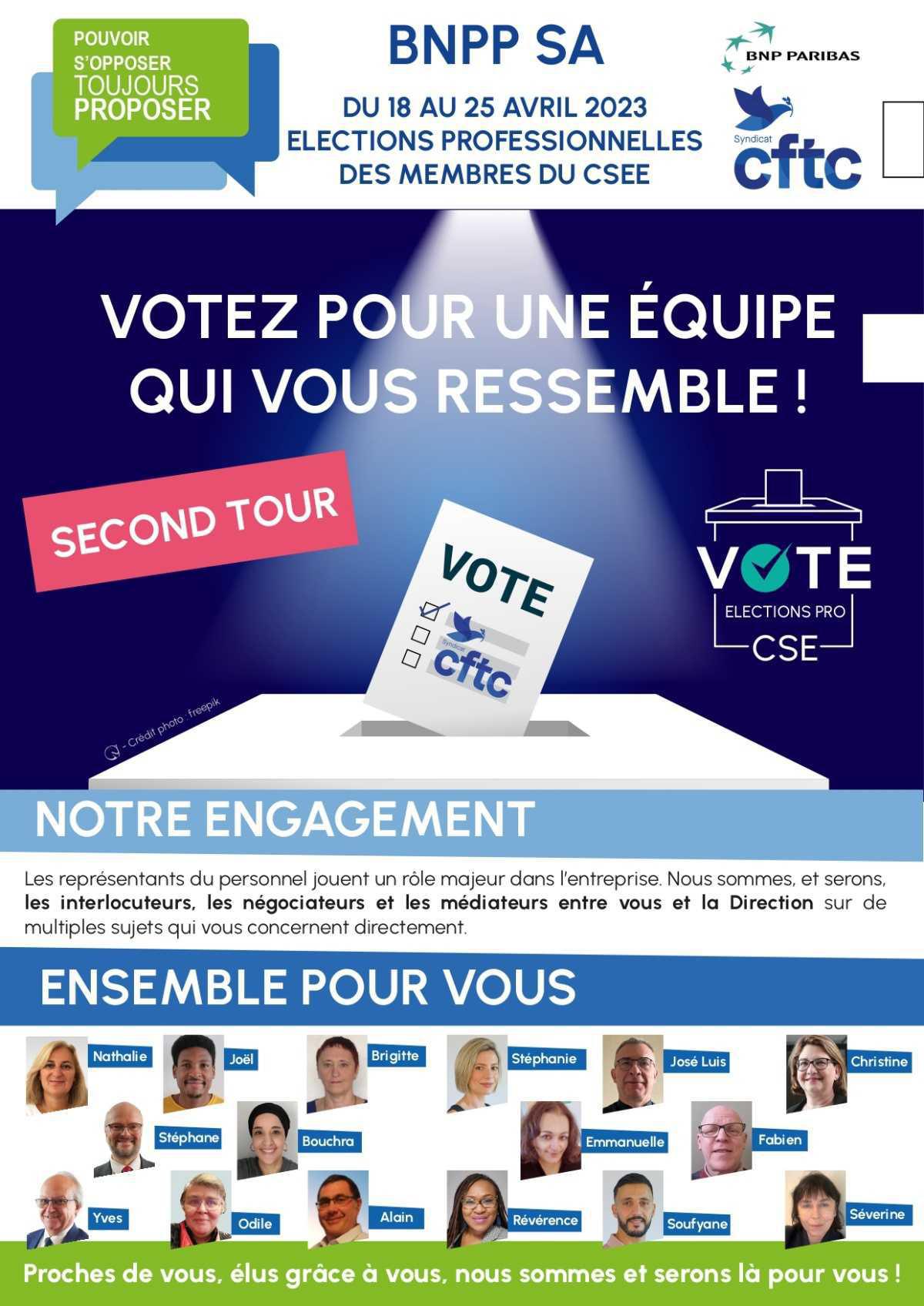 Profession de foi 2è tour / BNPP SA