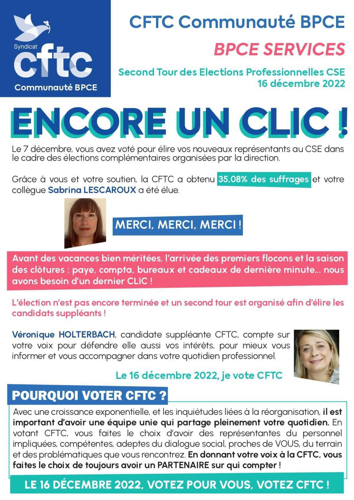 Profession de foi 2è tour BPCE Services