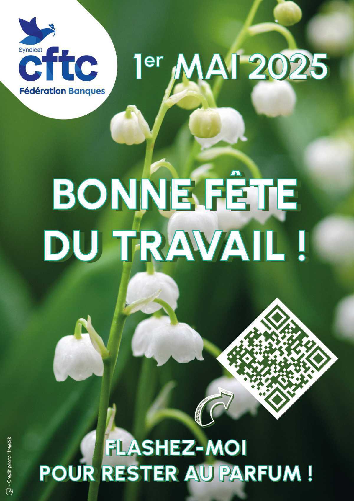 Votre Fédération CFTC Banques vous souhaite une très bonne fête du travail