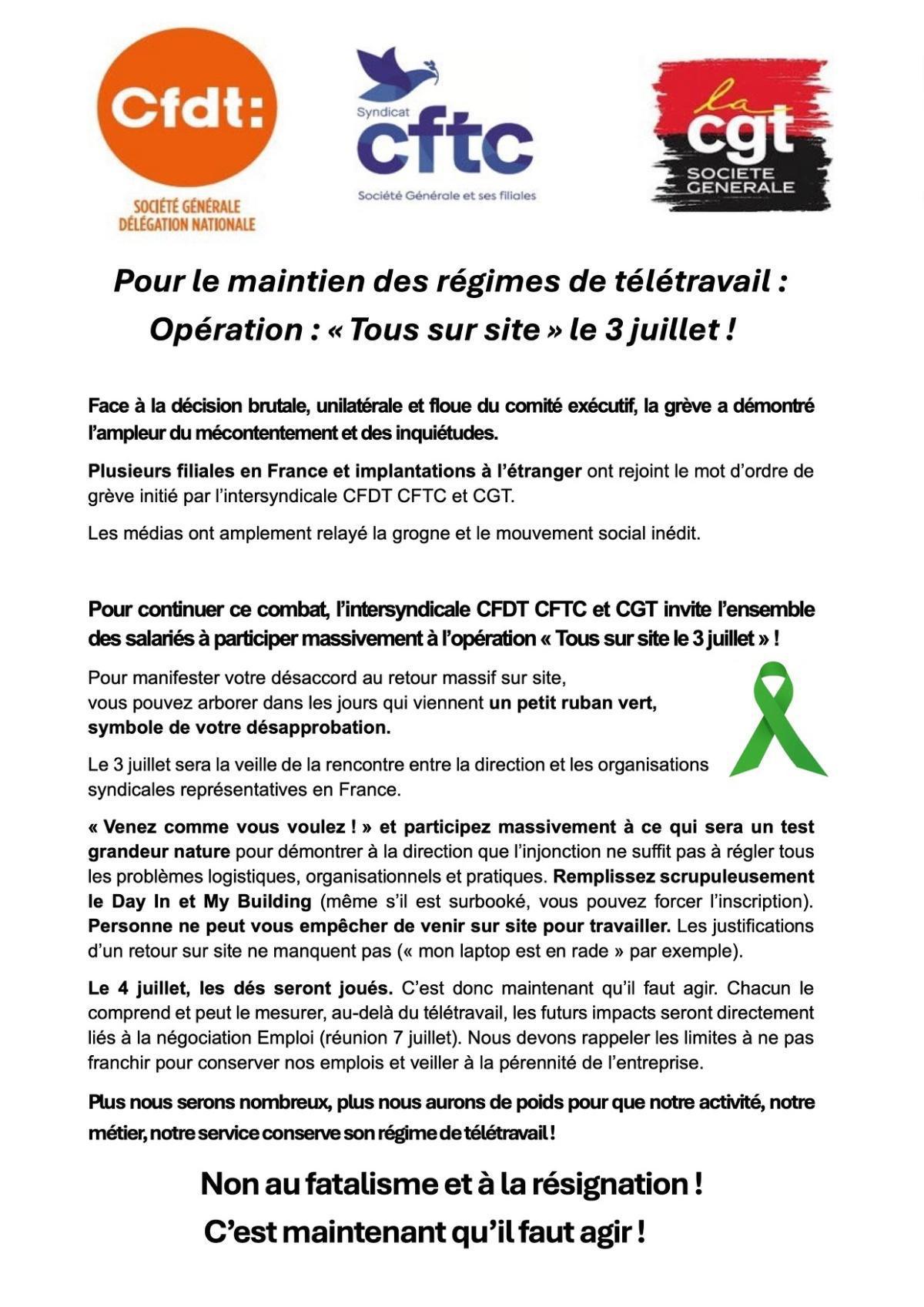 Société Générale - Tous sur site le 3 juillet ! Société Générale - Tous sur site le 3 juillet !