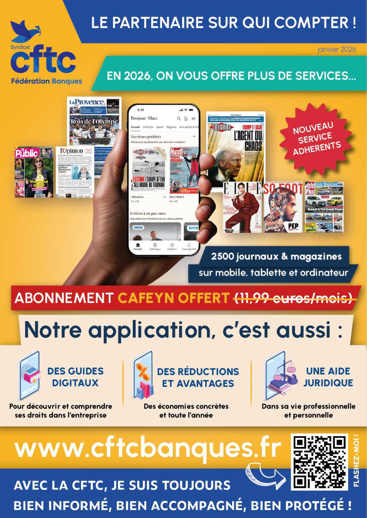En 2026, votre Fédération CFTC Banques vous offre PLUS de services ! En 2026, votre Fédération CFTC Banques vous offre PLUS de services !
