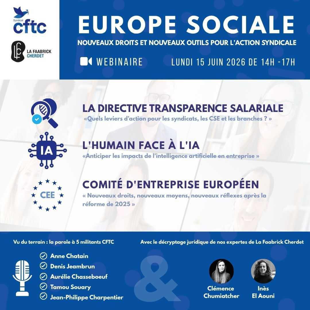 Webinaire sur l'Europe Sociale de la CFTC Webinaire sur l'Europe Sociale de la CFTC