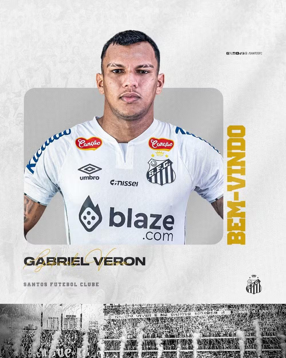 Santos confirma chegada de Gabriel Veron