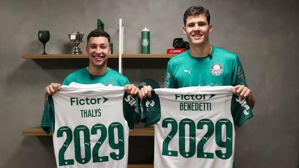 Palmeiras estende contratos de Thalys e Benedetti até o fim de 2029