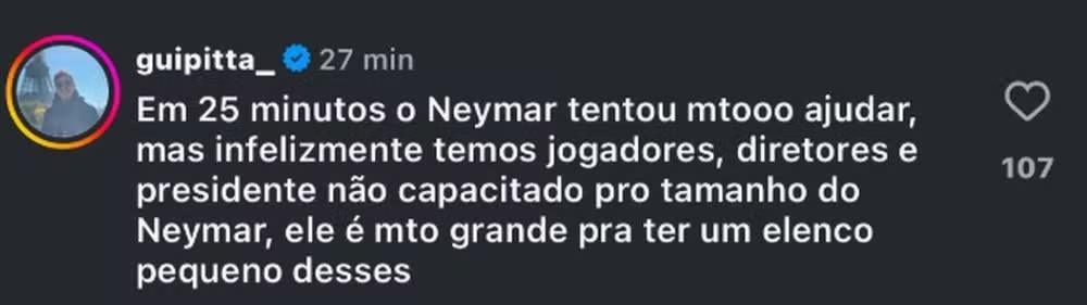 Amigo próximo de Neymar faz duras críticas à gestão do Santos após queda na Copa do Brasil