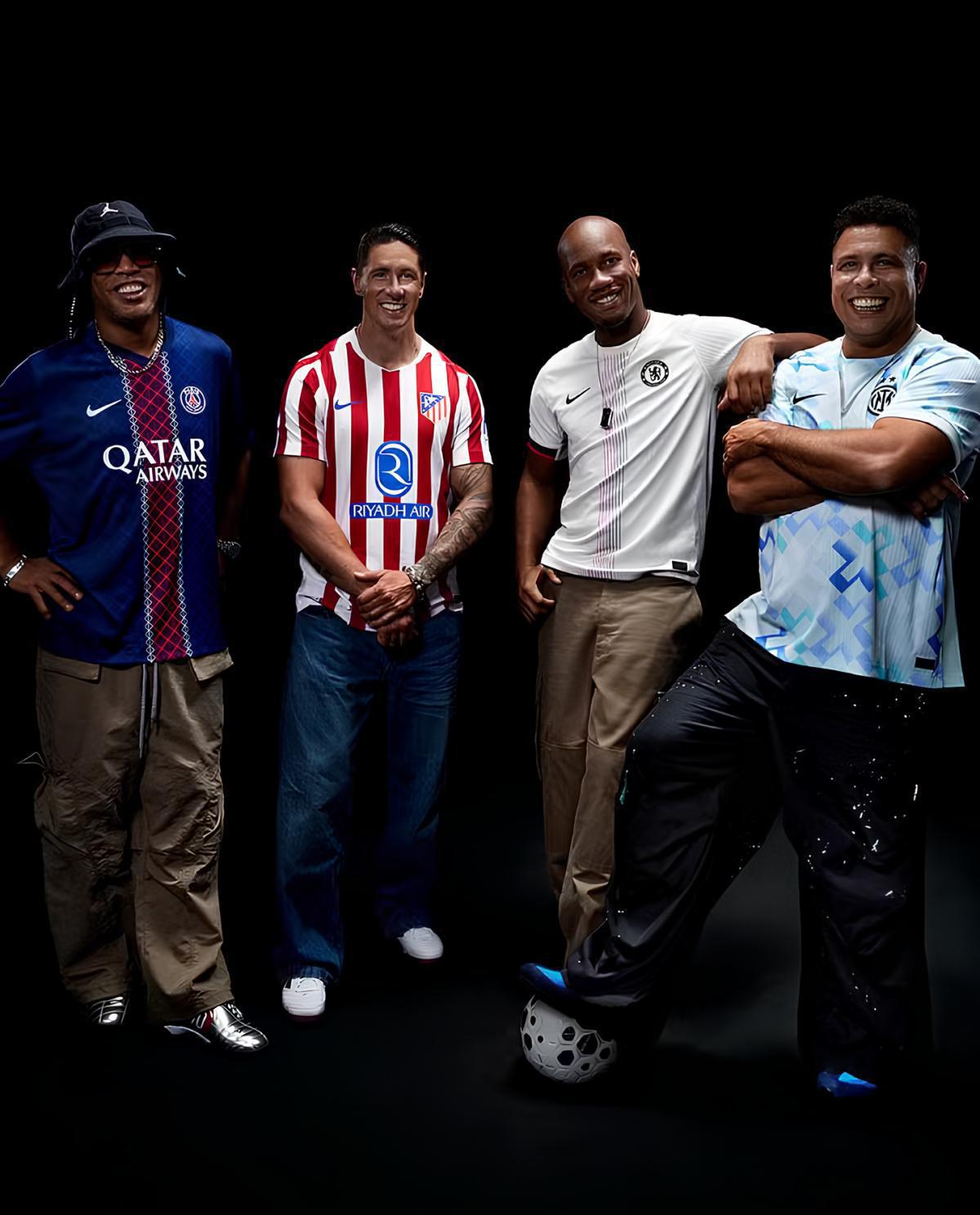 Lendas do futebol reaparecem em campanha global com os mantos de PSG, Atlético, Inter e Chelsea