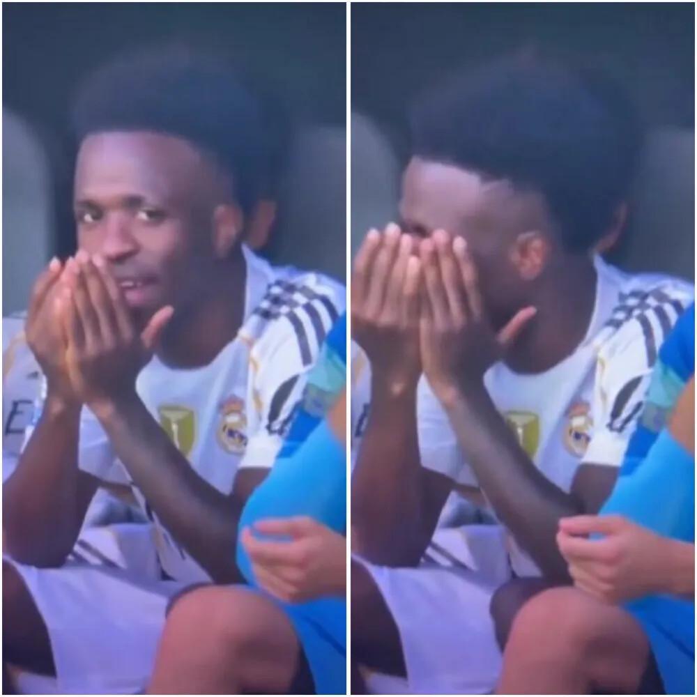 Reação dos torcedores do Real explode após flagra de Vinicius Jr. sorrindo no banco em meio à goleada sofrida