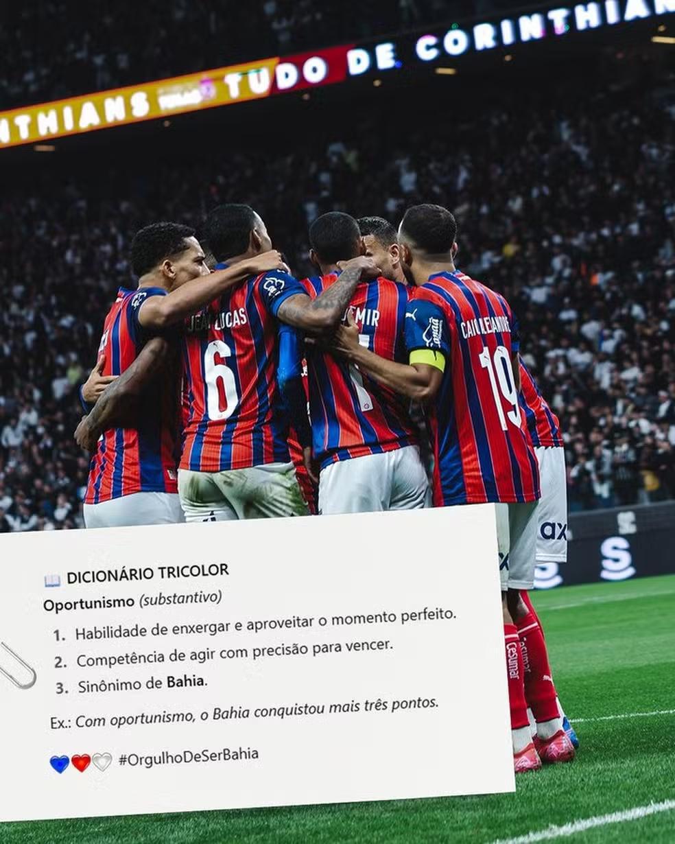 Bahia cutuca o Corinthians após vitória e lembra chegada de Kauê Furquim Bahia cutuca o Corinthians após vitória e lembra chegada de Kauê Furquim